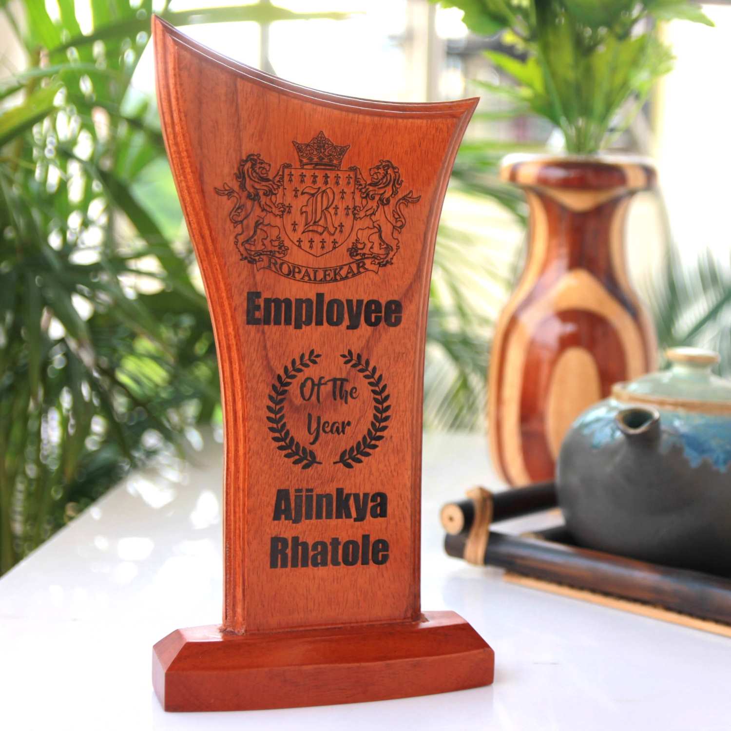 Employee Of The Year Award Trophy | Custom Wooden Award