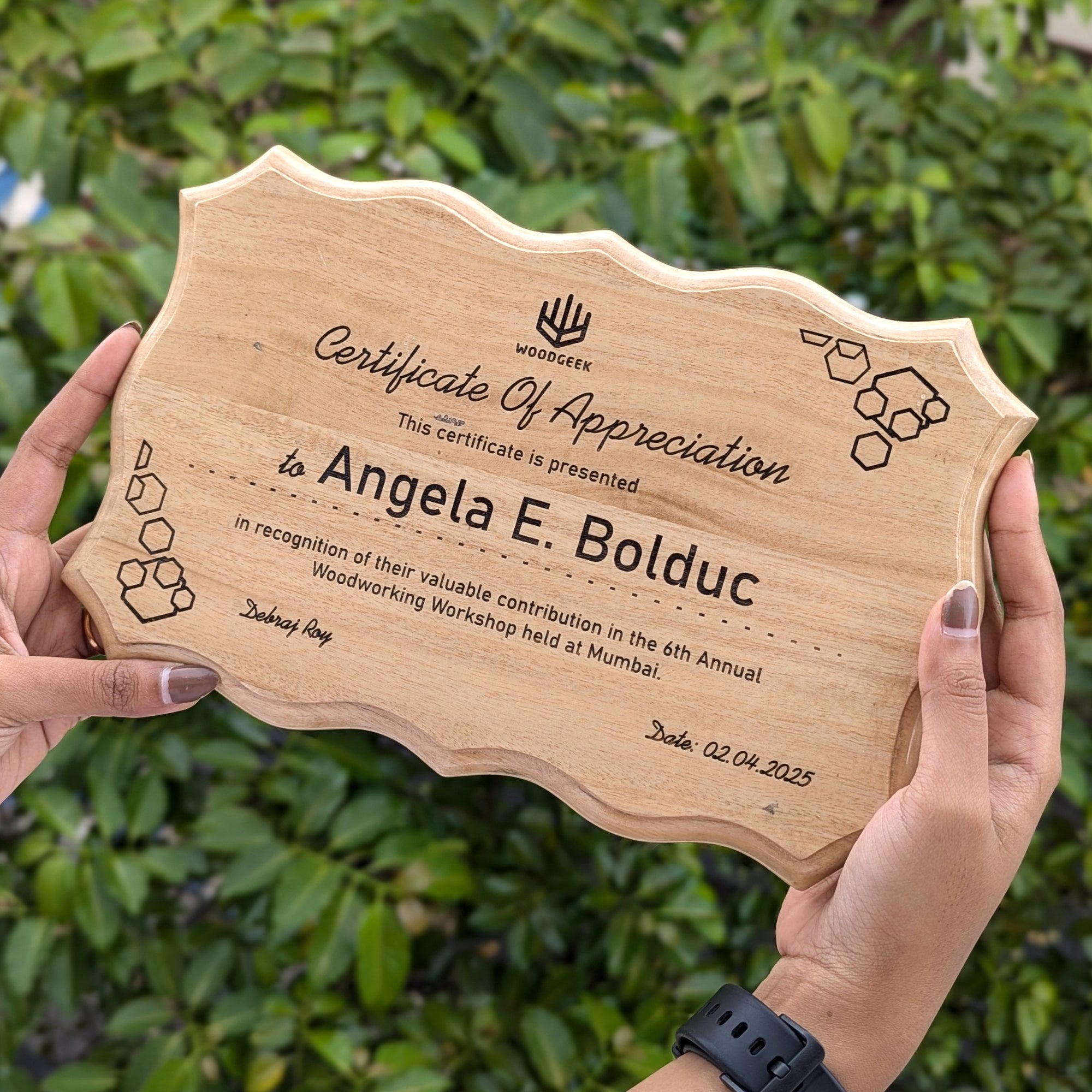 Personalized Wooden Certificate Of Appreciation