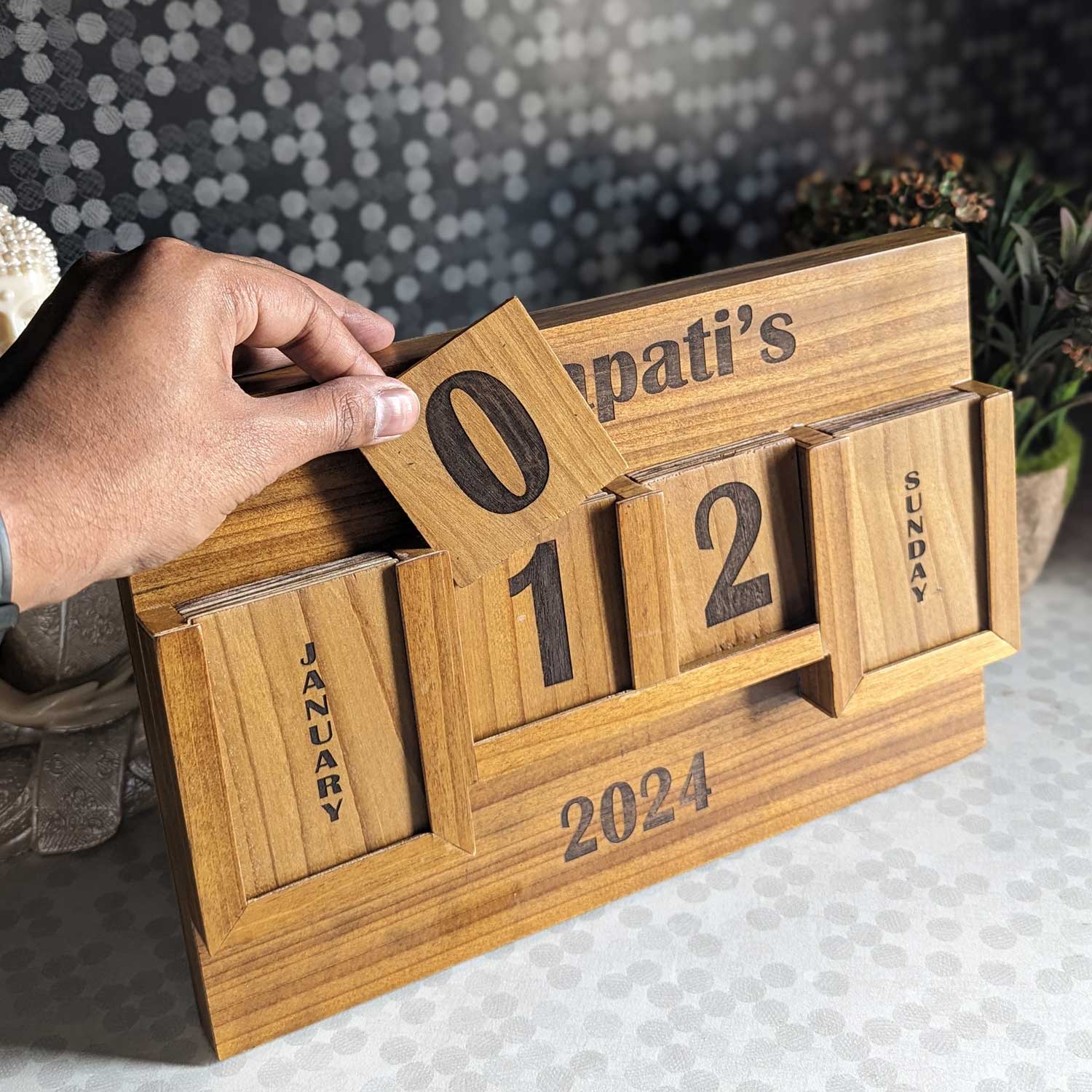 Personalized Wooden Desk Calendar | New Year Corporate Gift