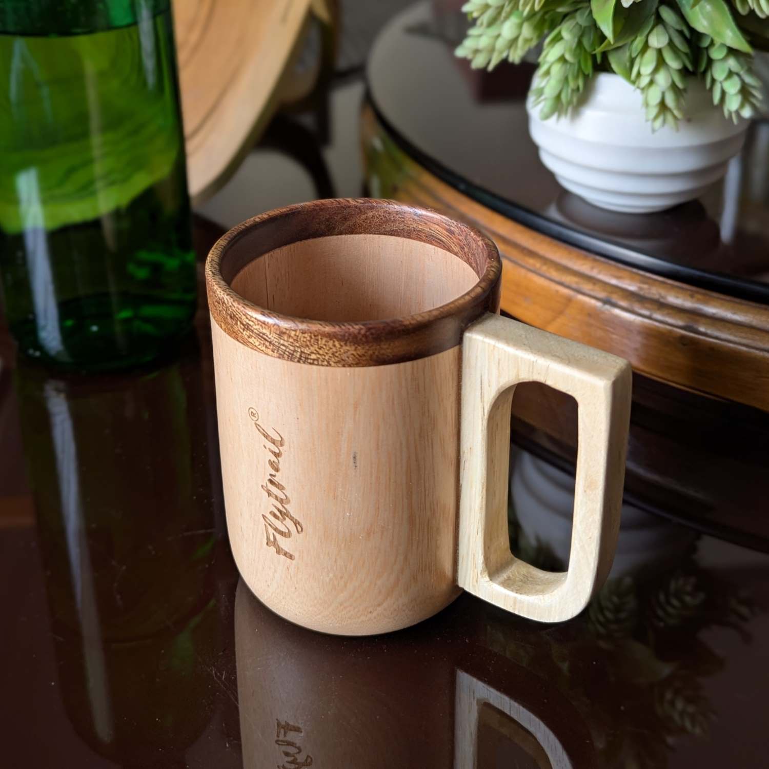 Engraved Wooden Coffee Mug | Personalized Birthday Gift For Coffee Lover