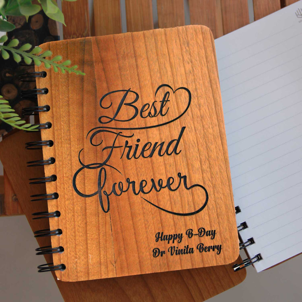 Friendship Notebook &amp; Journal: Best Friends Forever - wooden 