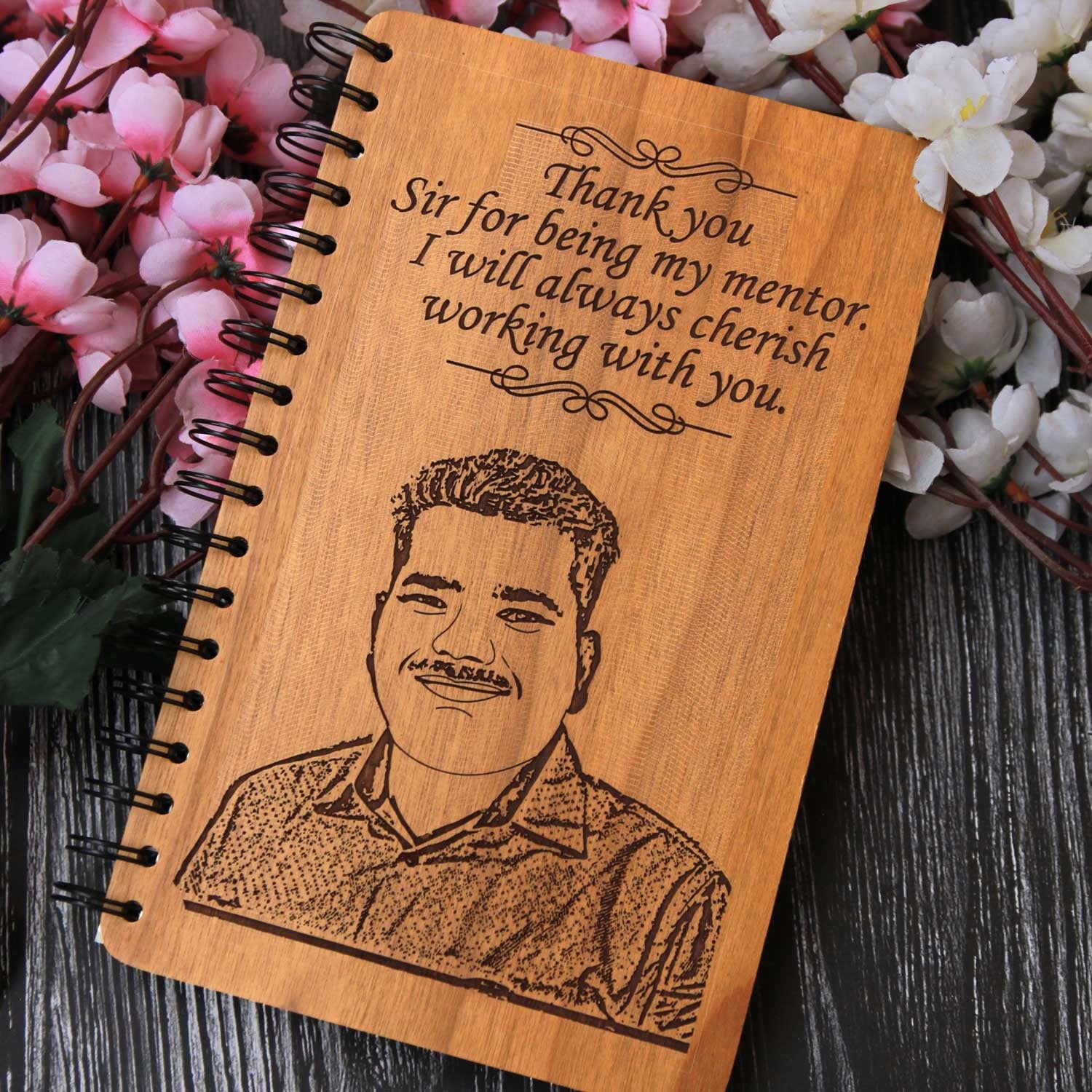 Personalized Wooden Diary for Mentors, Bosses & Colleagues | Thoughtful Farewell & Appreciation Gift