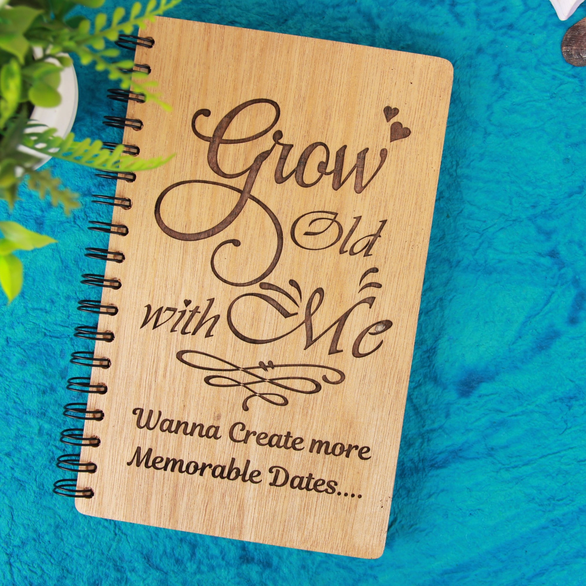 Grow old with me - Personalized Wooden Notebook