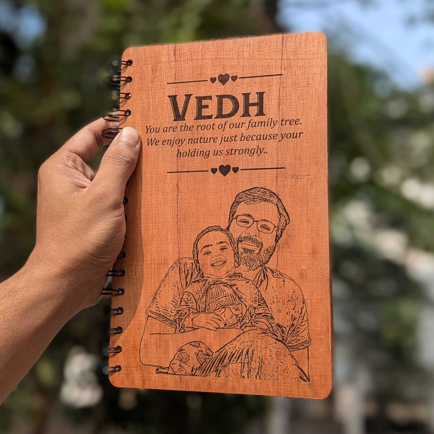 Personalized Wooden Diary for Dad – The Root of Your Family