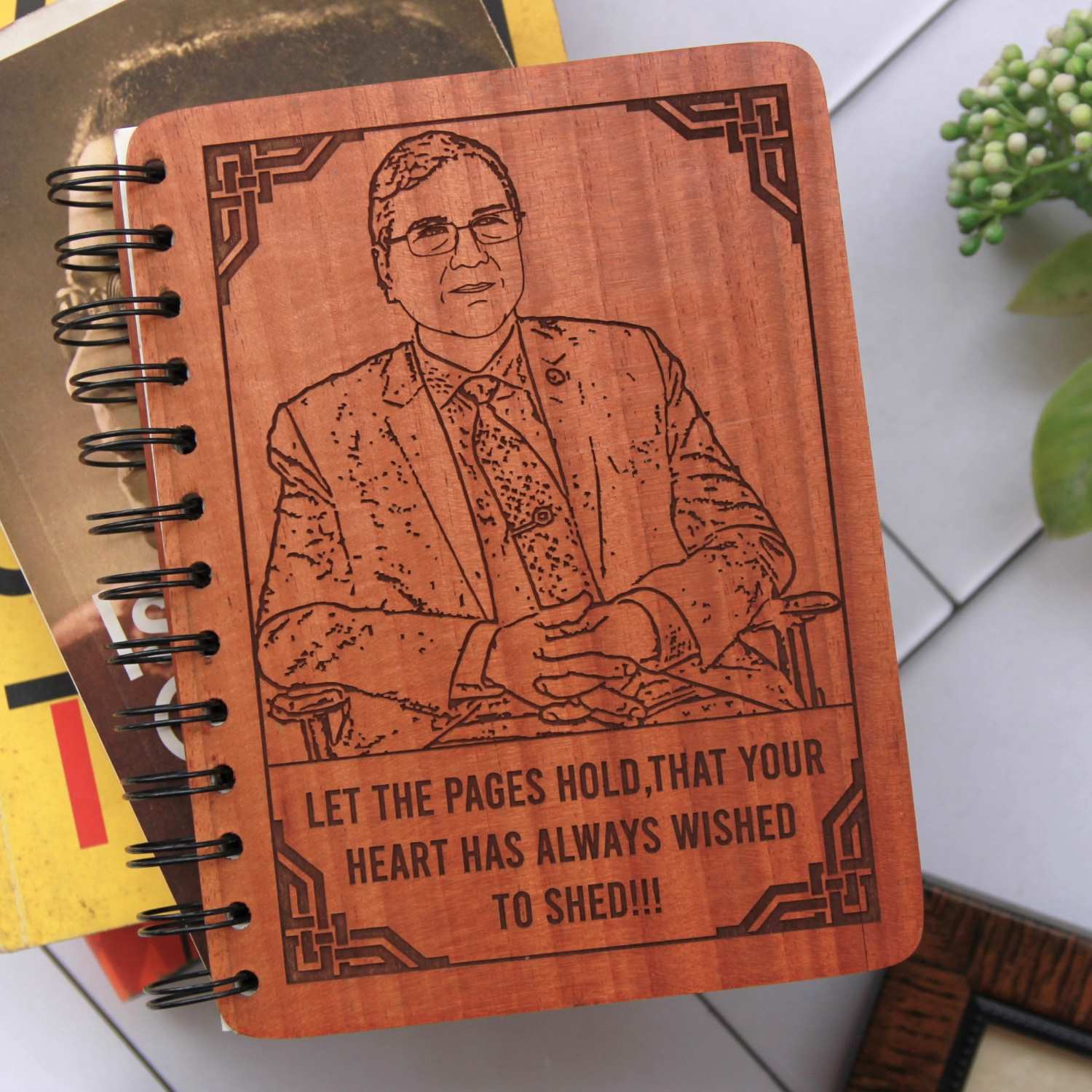 Let the Pages Hold What Your Heart Wishes to Shed | Personalized Engraved Wood Diary