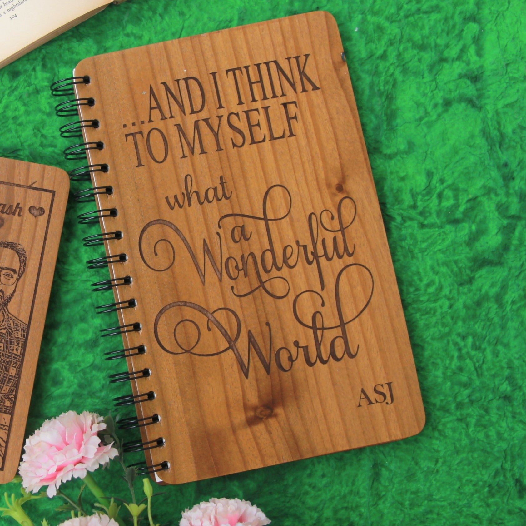 And I Think to Myself, What a Wonderful World | Engraved Wooden Diary