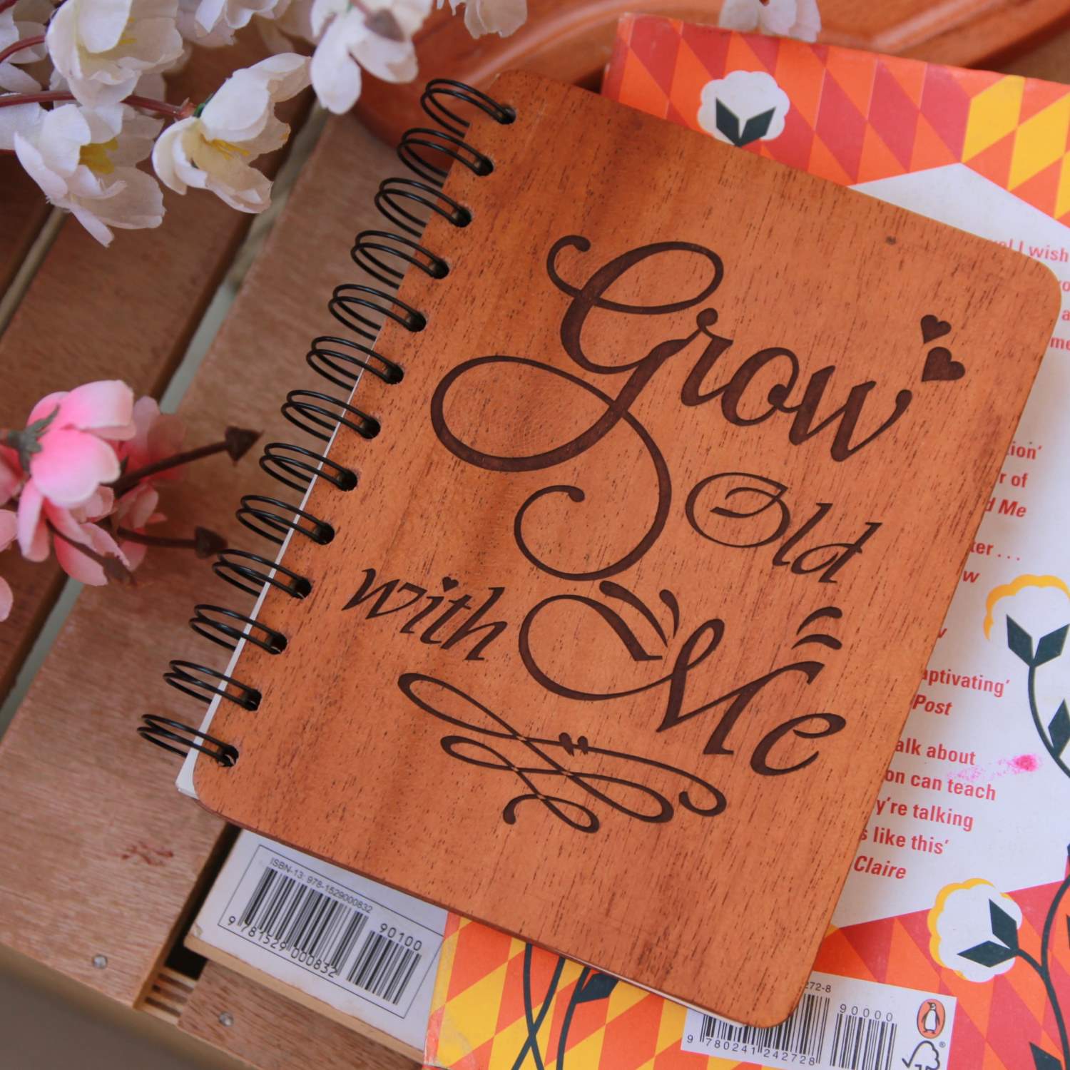 Grow old with me - Personalized Wooden Notebook