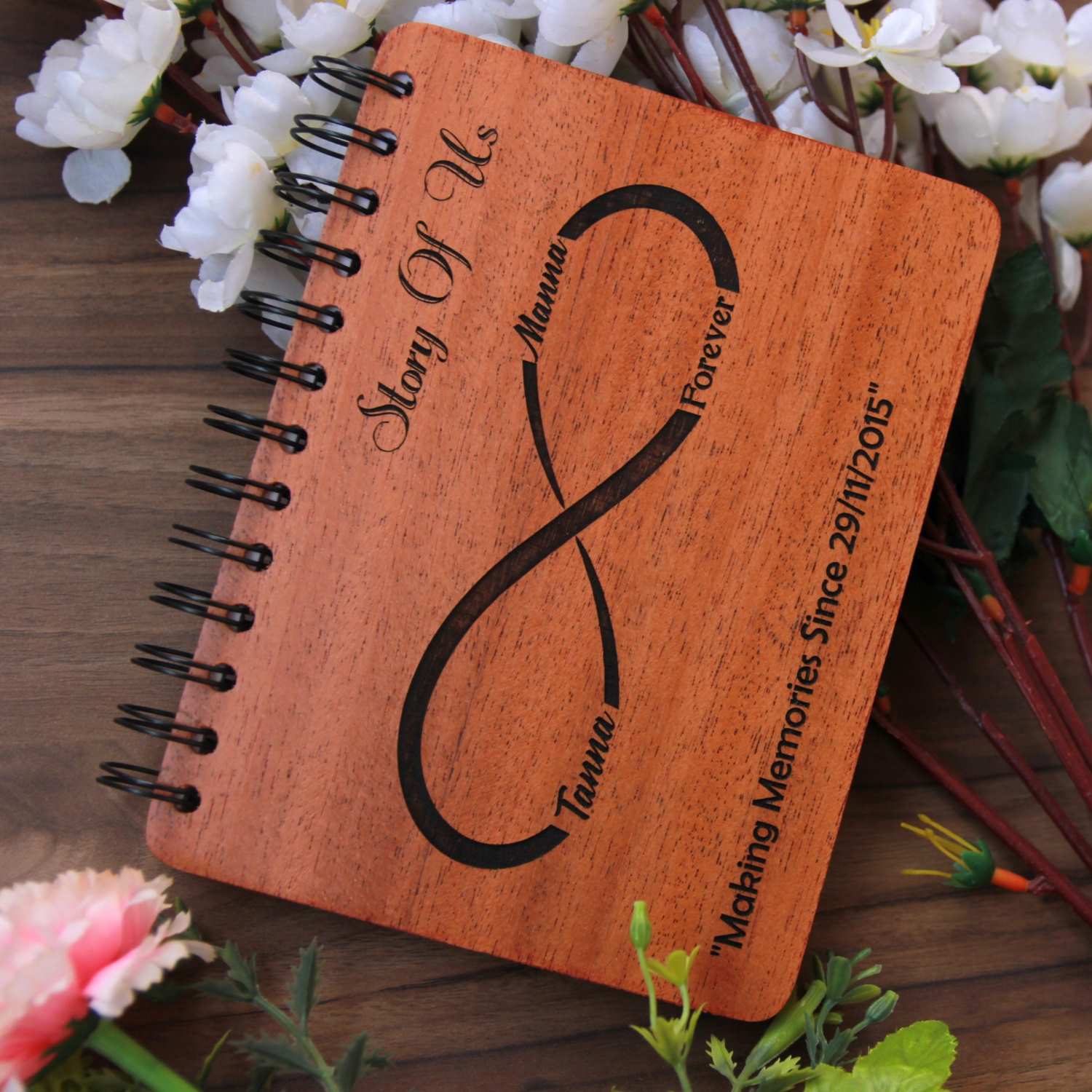 Story of Us, Making Memories Till Infinity – Personalized Romantic Wood Diary