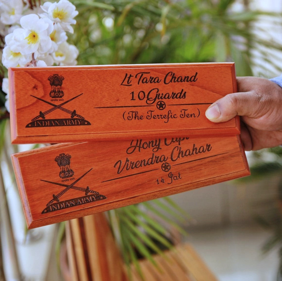 Personalized Wooden Name Plates for Army Officers