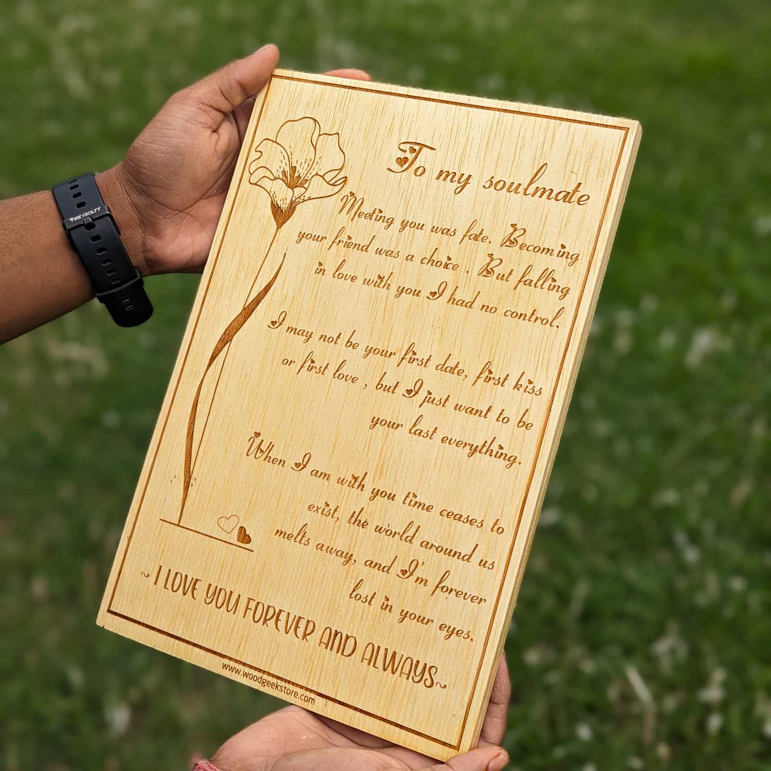 Love Letter For Husband & Wife Engraved In Wood | Eternal Love Letter