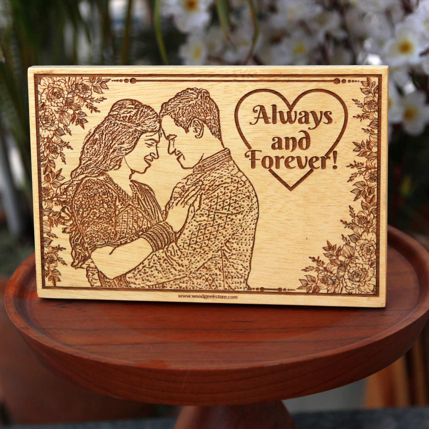 Always & Forever – Engraved Wooden Frame | Personalized Love Gift