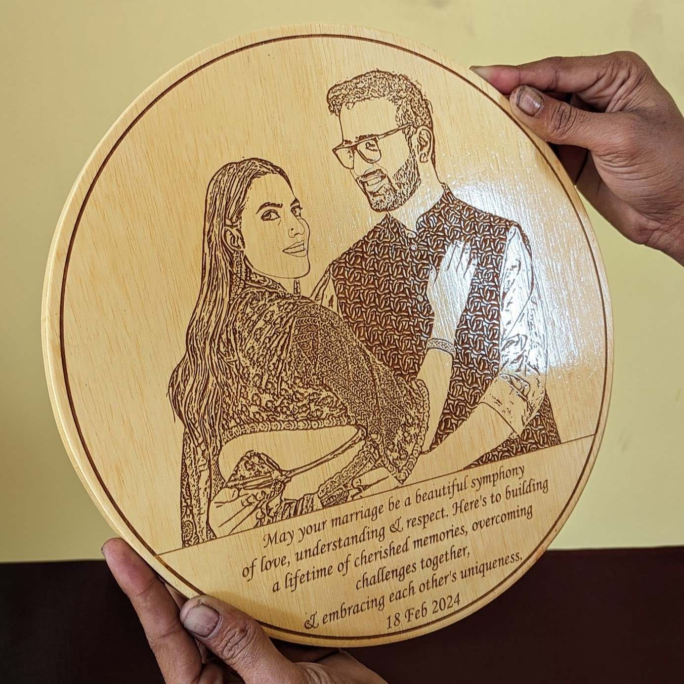 Love is a Symphony – Engraved Wooden Wedding Frame