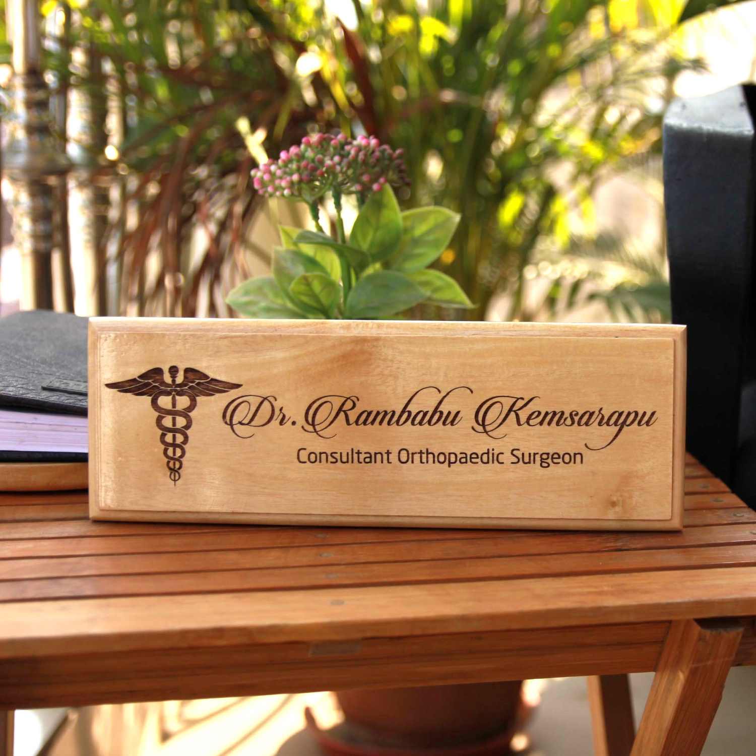Unique Personalized Engraved Photo Plaque Gift for Doctor or Health Workers  (9x7 inches, Wood) - Incredible Gifts