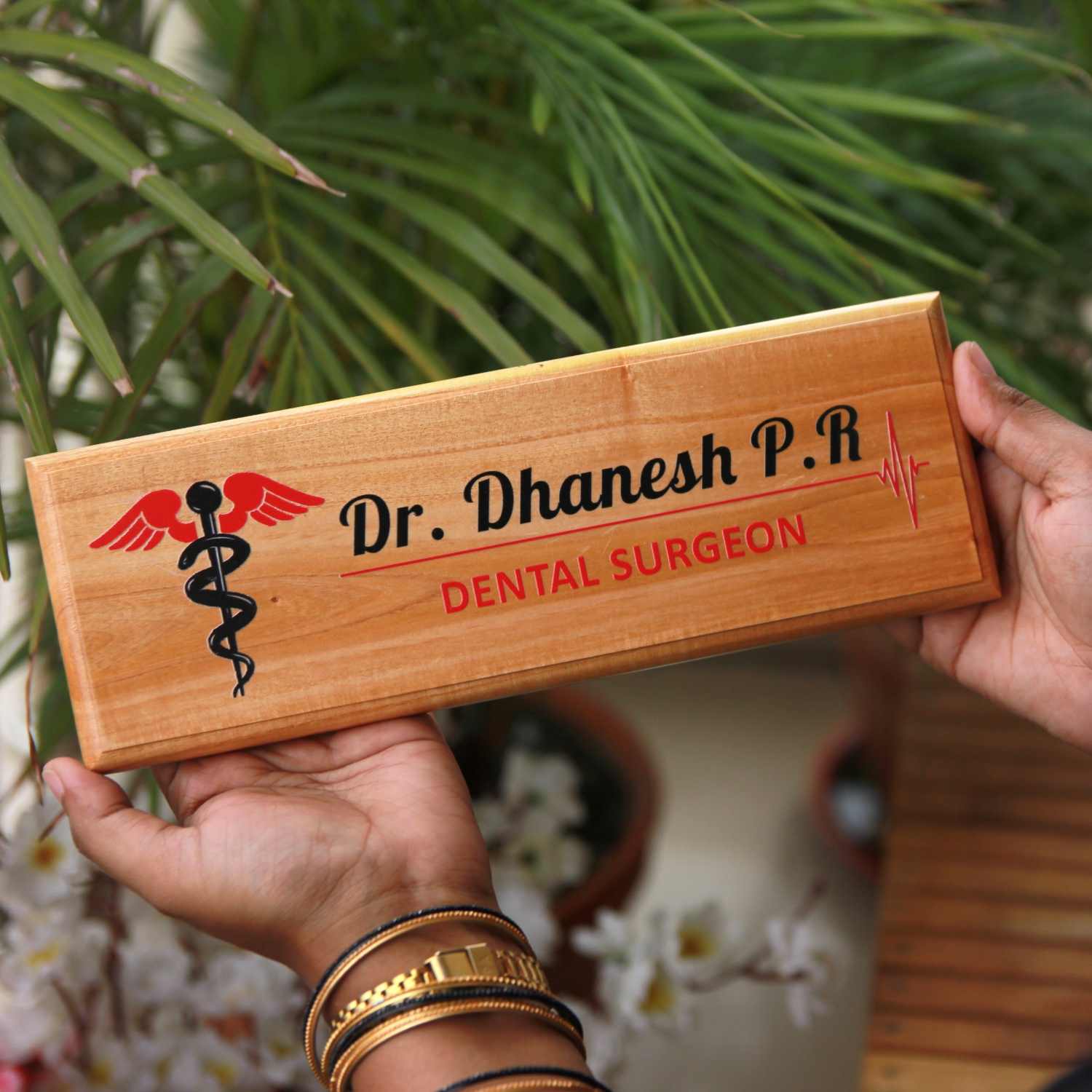 Personalized Engraved Photo Plaque Thank you Gift for Doctor (8x6 inches,  Wood) - Incredible Gifts