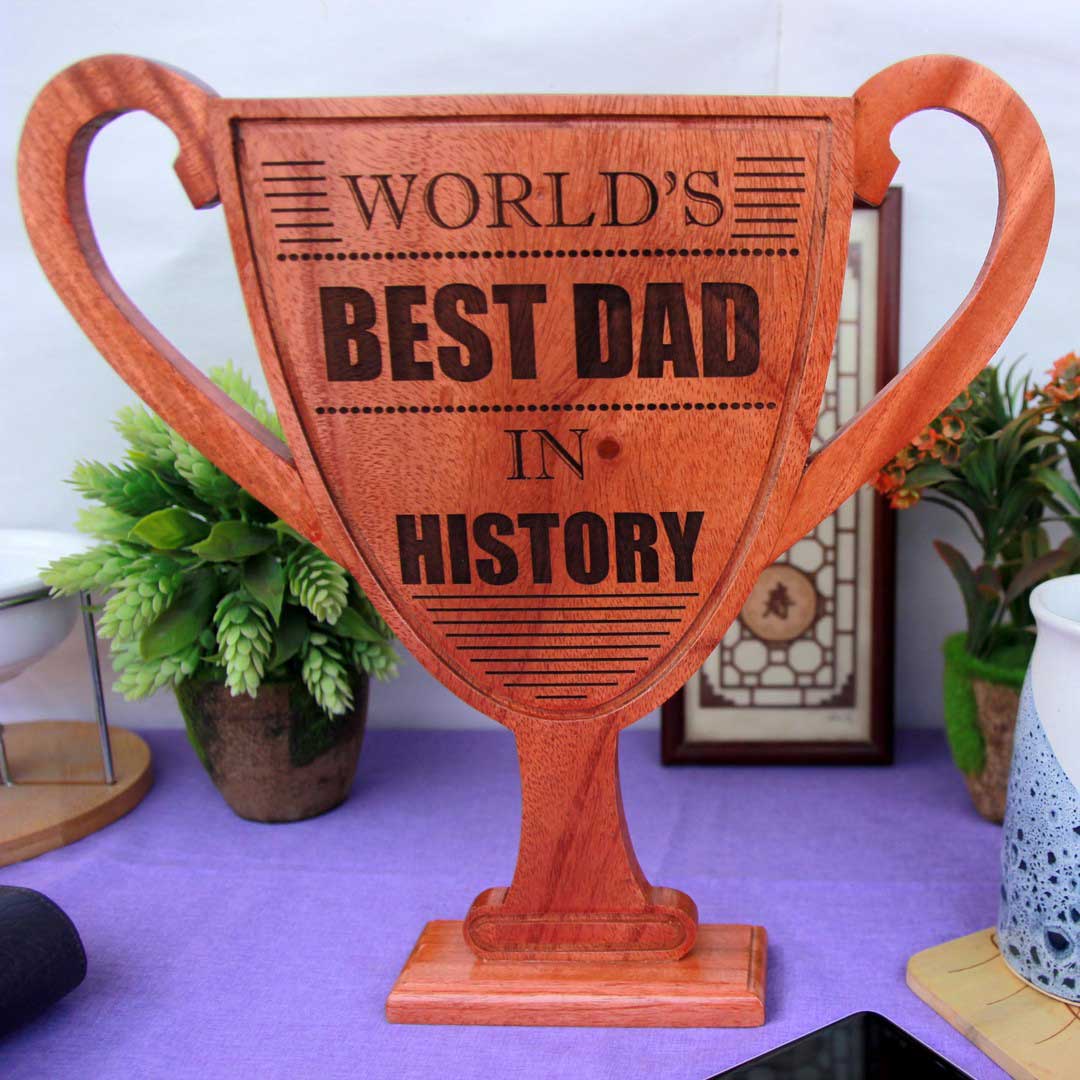 World's Best Dad In History Customized Wooden Award | Gift For Dad