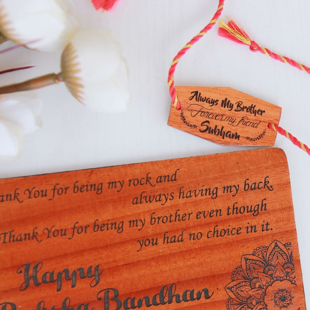 Buy Personalized Brother's 2 pcs Combo Gift Tan & free Rakhi Online