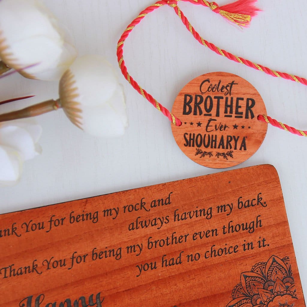 Always My Brother Customised Rakhi & Wooden Greeting Card| Rakhi Gifts -  woodgeekstore