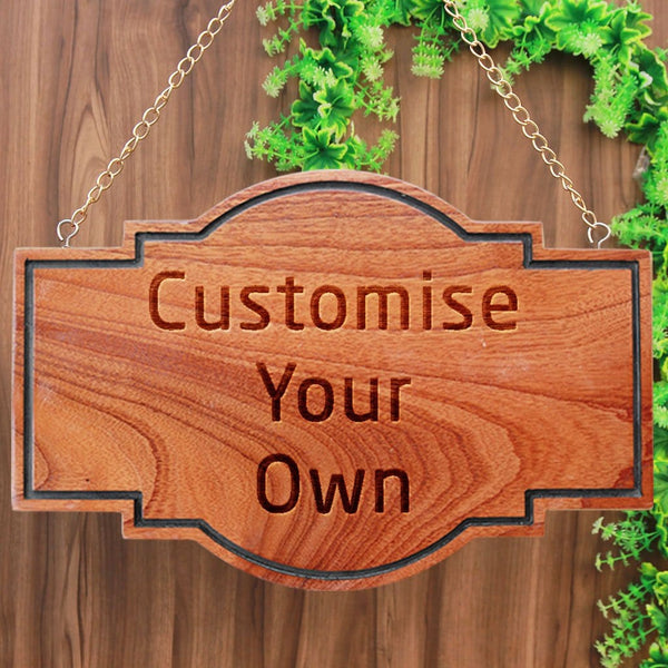 Auspicious Name Boards For House - Hanging Wooden Sign