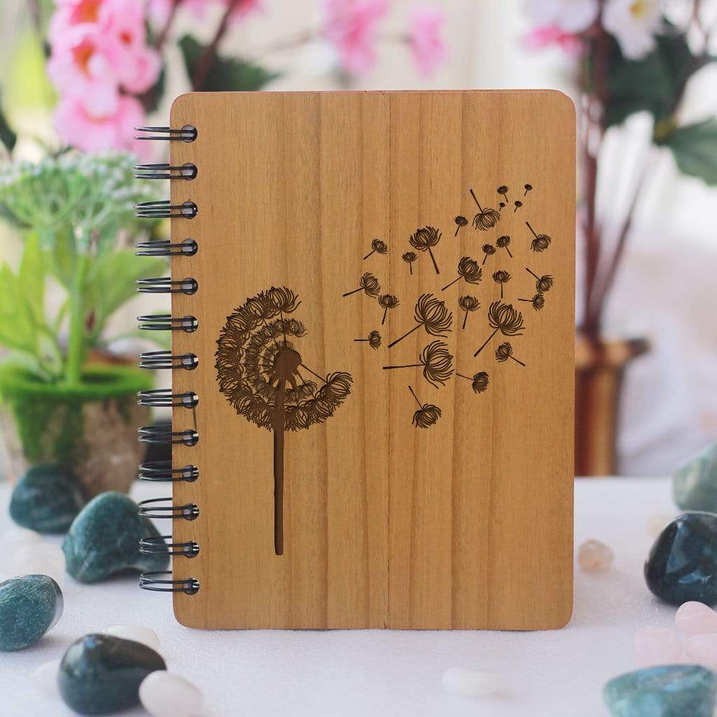 Engraved Spiral Wood Notebook with engraved pen - Personalized Dream J –  Auntiesgiftshop