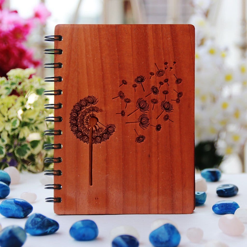 Engraved Spiral Wood Notebook with engraved pen - Personalized Dream J –  Auntiesgiftshop