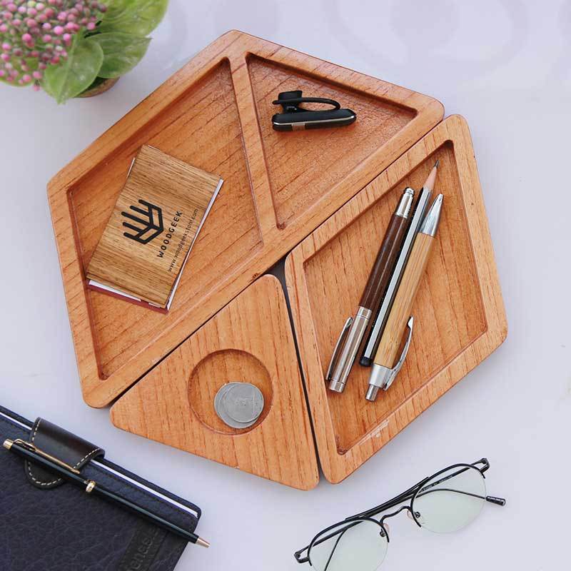 Personalized Bamboo Desk Organizer with Pencil Cup
