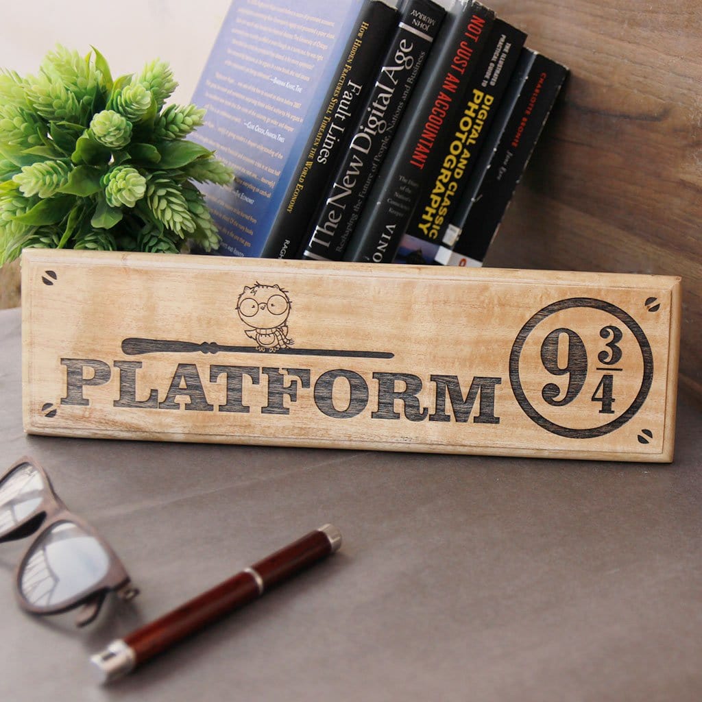 Harry Potter Platform 9 3/4 Wooden Nameplate