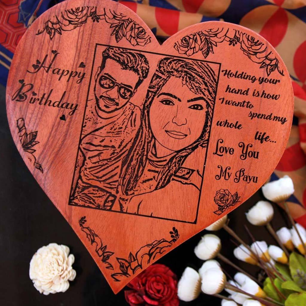 Personalized Engraved Wooden Photo Plaque Gift for Women Birthday Special -  Incredible Gifts