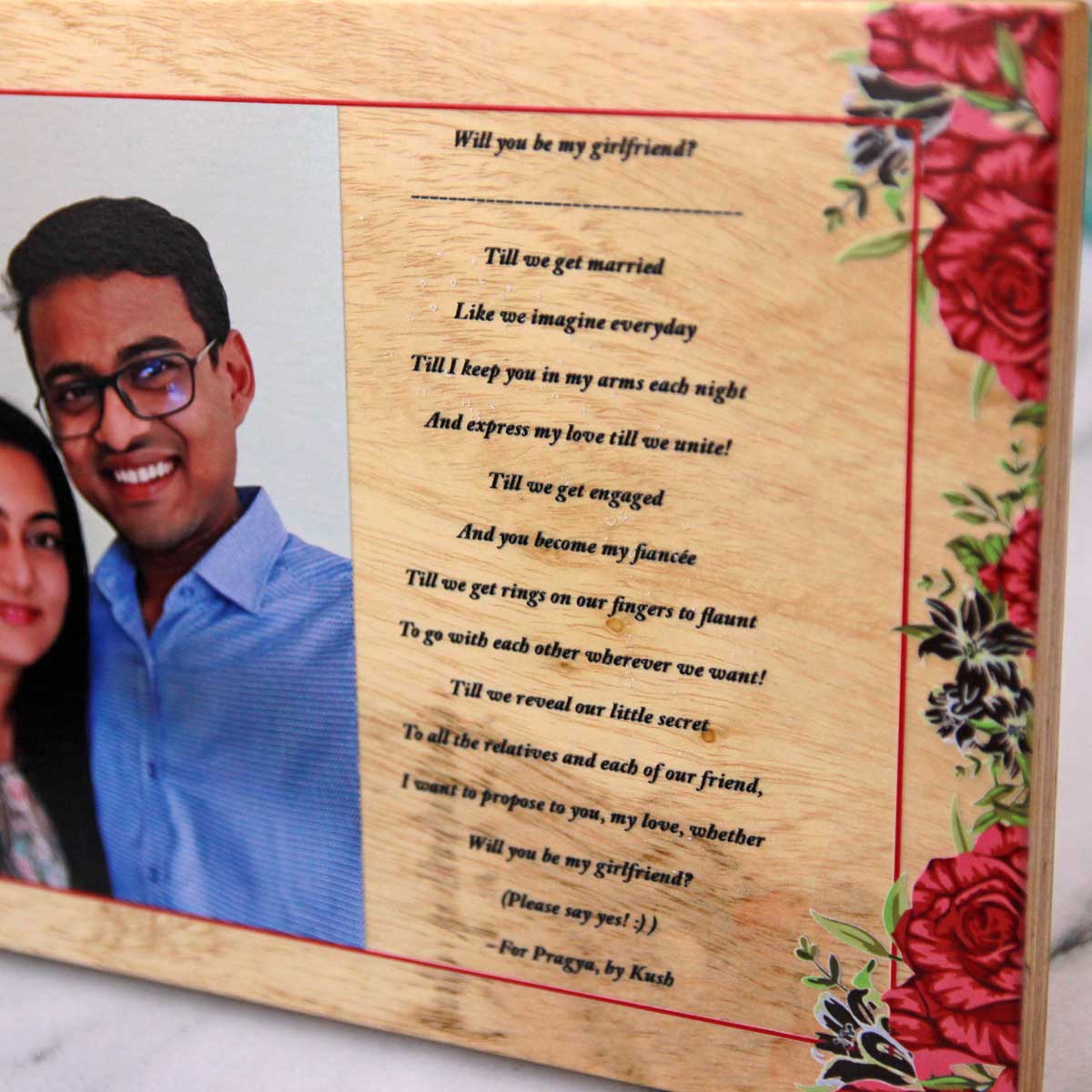 Precious Gift Personalized Wooden Best Couple Triangle Led Photo Frame Best  Gift For Birthday Couple Happy