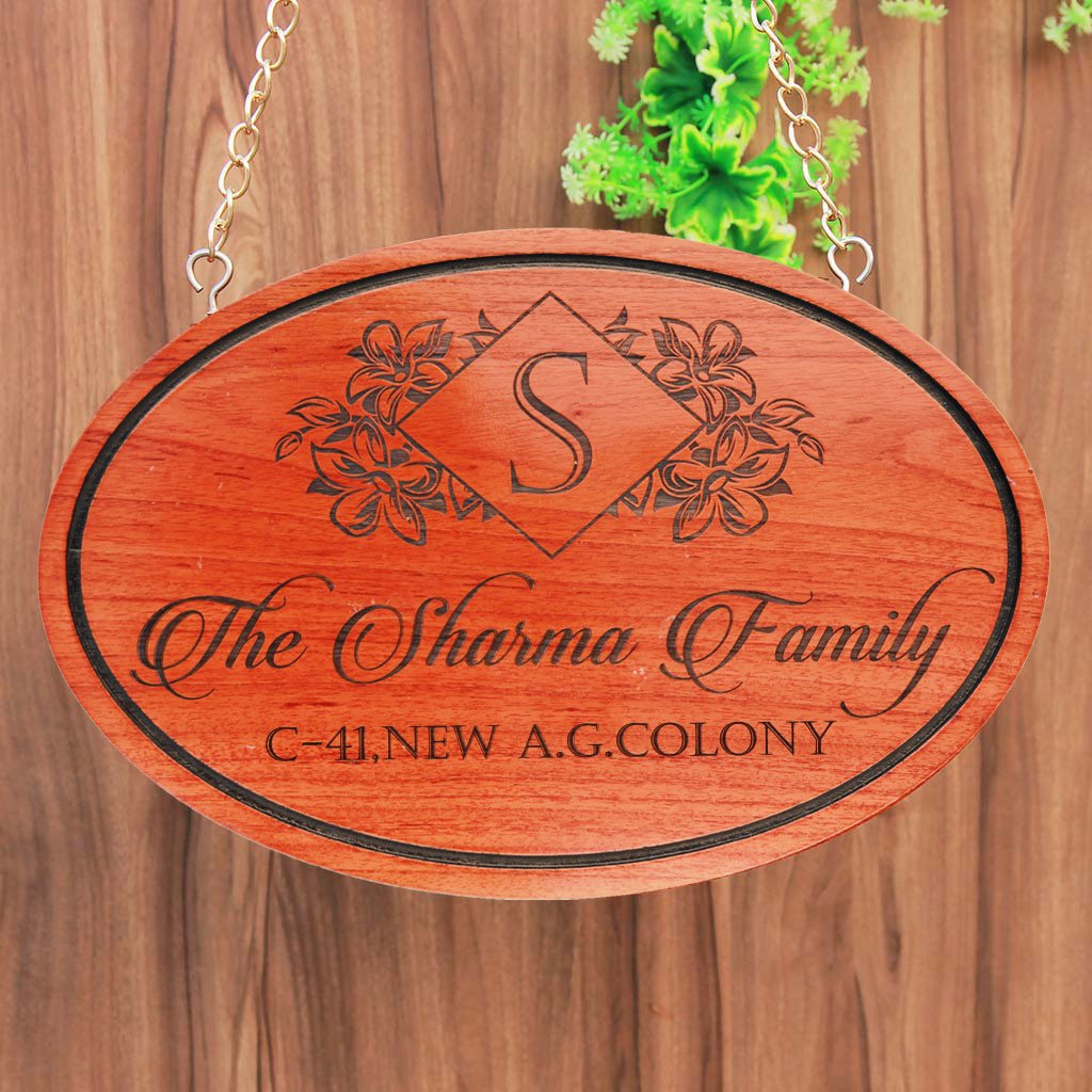 Create Custom Design Personalised Engraved Wooden Hanging Plaque Sign