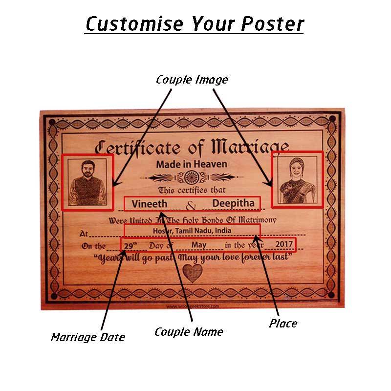 Personalized Wooden Poster Of Marriage Specifications