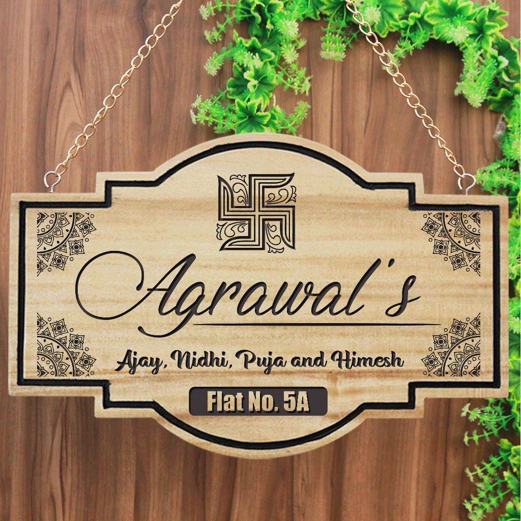 ZOCI VOCI Customized Name Plate for Door | Personalized Housewarming Gifts  & Home Decor | Water Proof Name Plate for House | Affordable & Unique  Number Plates (4 x 8 Darpan) : Amazon.in: Home & Kitchen