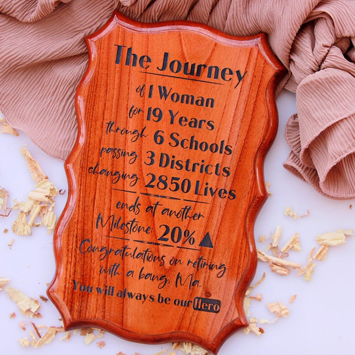 A Teachers Journey Wooden Plaque Retirement T For Teacher Woodgeekstore 