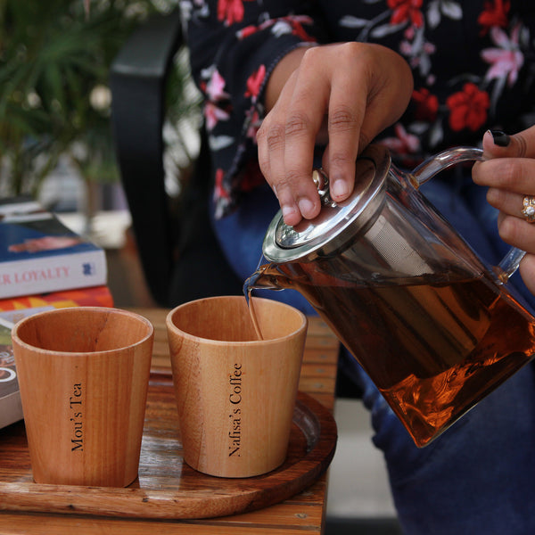 Two Tone Wooden Tea Cup